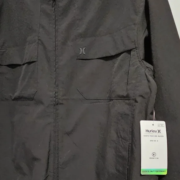 Hurley men's black windbreaker jacket with full zip closure Size L - Picture 5 of 16